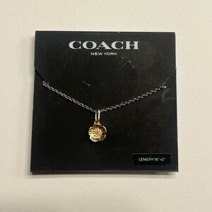 Coach Gold Necklace with Flower Pendant
